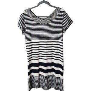Maeve Anthropologie Woman's Size M Haven Dress Black/White Varied Stripes Lined